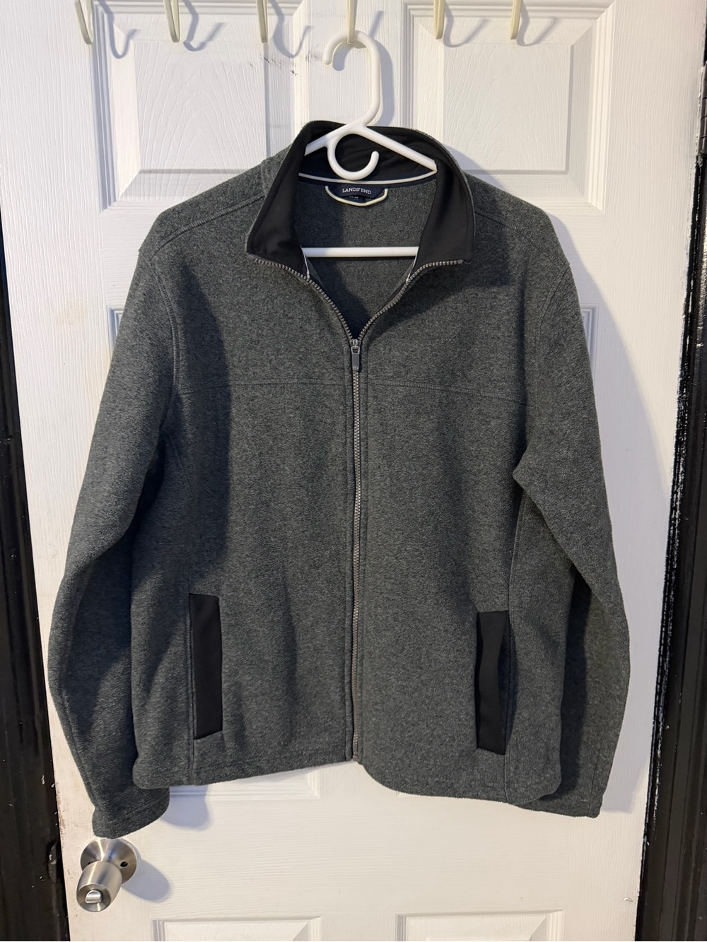 Lands' End Men's Charcoal Gray Full-Zip Sweatshirt Jacket
